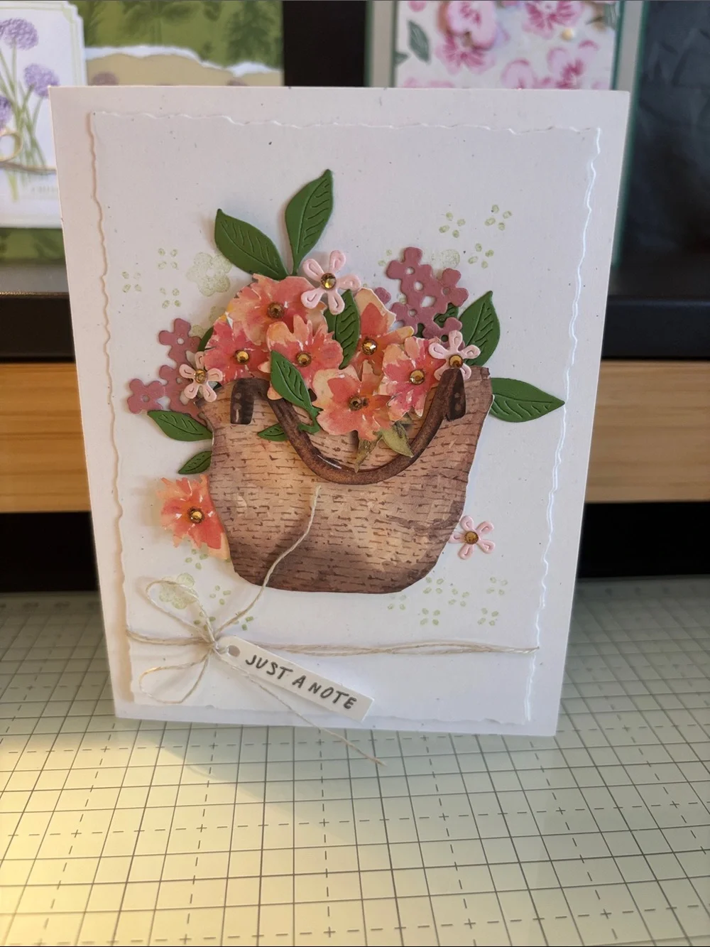 Floral Assorted Greeting Card Set - Pink & Green